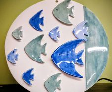 Hand crafted porcelain Fish Plaque made in Cahersiveen
