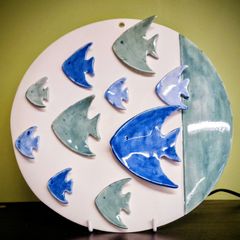 Hand crafted porcelain Fish Plaque made in Cahersiveen