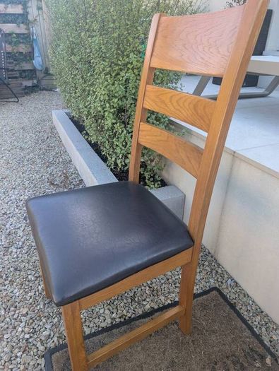 Selling as Set of 4 Solid Oak Dining Chairs
