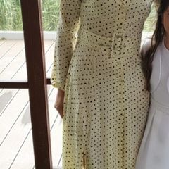 asos belted polka dot dress uk6