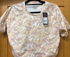 adidas Techfit Camo Print Crop Training T-Shirt Women size cxl