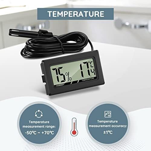 FREE EXPRESS SHIPPING Digital Thermometer Hygrometer with Probe Thermometers Temperature Humidity Gauge Meter for Reptile Incubator Poultry Office Living Room 3PCS