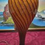 30.5 Inch Tall Large Art Deco Tiffany Style Table Lamp With Metal And Black Striped Amber Glass Stand With Stained Glass Shade Image 9