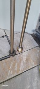 2 x aged brushed gold curtain poles