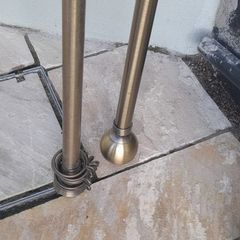 2 x aged brushed gold curtain poles