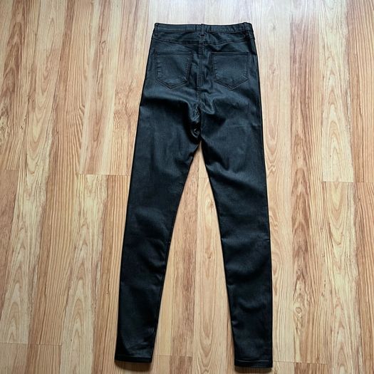QUIZ Black Faux Leather Skinny Jeans, NEW size 6