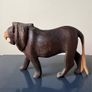 Vintage Wooden Lion Sculpture Image 3