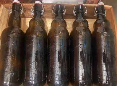 glass storage bottles clip top 1 liter