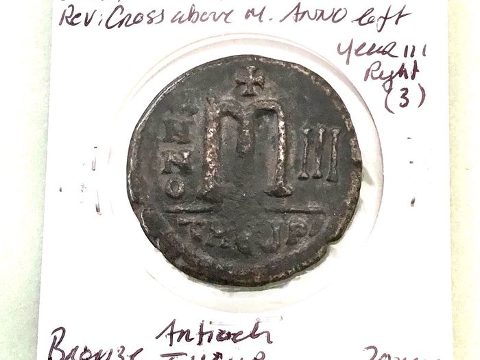 Byzantine Empire Emperor Maurice Tiberius 587 AD Follis