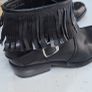 HUNDRED black leather fringe ankle boots Sz 6UK - Rrp 129 (New) Image 4