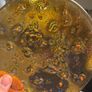 Vintage mid century modern fused art and glass plate.Textured Amber and Gold catchall. Image 4