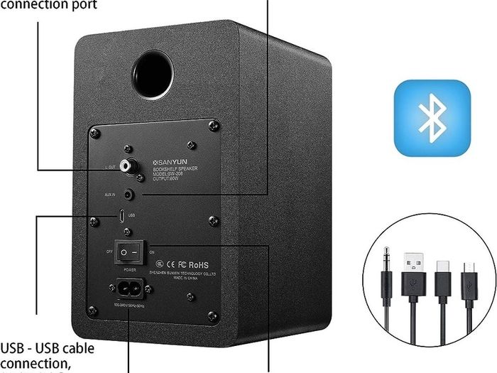 NEW SALE | Active Bluetooth 5.0 Bookshelf Speakers - 60W Carbon Fiber Speaker Unit - Built-in 24bit DAC - Dynamic 3D Surround Sound - 2.0 Computer PC Monitor Gaming Speakers (Pair, Black)