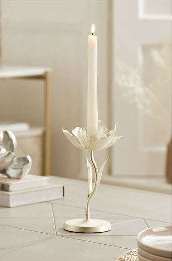 Silver Flower Candlestick