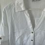 Zara women's white linen blouse Image 4