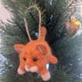 Handmade Woollen Red Cat Charm/ Xmas Decor Image 4