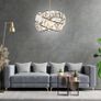 Modern Chrome Light Shade with Clear Acrylic Crystals 19cm x 29cm, Lampshades for Ceiling Lights, Interwoven Rings Pendant Light Shade, Lamp Shades for Bedroom, Living Room, Kitchen, Hallway Image 4
