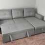 Silver Grey Corner Sofa Bed Storage Free Delivery Image 4