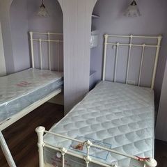 Original Bed Company Edwardian Ivory Children's Beds (Pair) + Mattresses