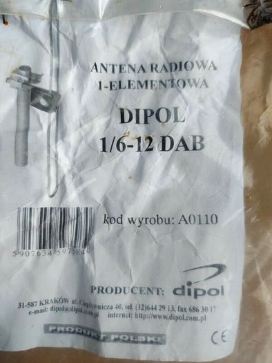 Dab  Dvb-t-t2 Antenna: Dipol-1/6-12