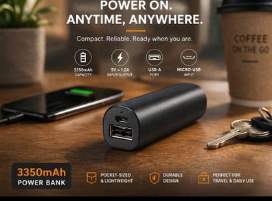 Portable Power Bank 3350mAh  Compact  Handy