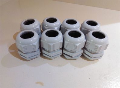 Electric Plastic Cable Glands M32, 8 Pack