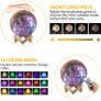 18cm/7.1 inch Moon Lamp Large,OxyLED 3D Print LED Starry Sky Moon Light with Stand Remote Touch Control and USB Rechargeable,Dimmable Light for Kids Lover Friends Birthday Christmas Gifts Image 2