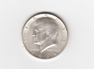 USA, 1964 kennedy half dollar, 90% silver coin(no. 398)