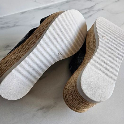 Oh my Sandals Spanish real leather platform sliders wedges RRP 75 euro size UK 5 new & boxed