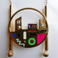 Retro MPP Art Pendant and Necklace length 30"