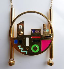 Retro MPP Art Pendant and Necklace length 30"