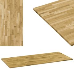 Table Top Solid Oak Wood Rectangular 23 mm 120x60 cm