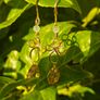Handmade Brass Wire Wrapped Dangle Earrings, Glass Bead Drop Earrings, Boho Floral Earrings, Romantic Jewelry, Gift for Her Image 5