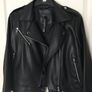 M&S Faux Leather Biker Jacket Size 14 Image 3