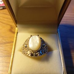 silver mother of pearl ring