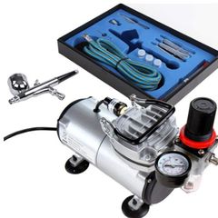 Airbrush Compressor Set Compressed Air Spray Gun Includes 1x Piston Compressor & 11 Pcs Airbrush Spray Guns Set (with Storage Case