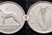 [#2308] - Ireland 1939 | Irish 6d | Six Pence | Wolfhound | KM.13