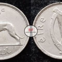 [#2308] - Ireland 1939 | Irish 6d | Six Pence | Wolfhound | KM.13