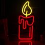 Candle Flame Neon Sign Red Yellow LED Neon Sign USB Decorative Wall Candle Neon Light Art Wall Night Lamp for Home Bedroom Halloween Christmas Decor Signboard Gift (FREE POSTAGE) Image 2