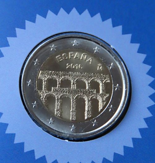 Spain 2016 2 euro coincard - Segovia Aqueduct - Sealed with Stamps