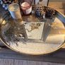 Gold world tray 3 pictures and 2 candles Image 2