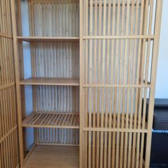 Two IKEA NORDKISA Bamboo Sliding Door Wardrobes in Excellent Condition