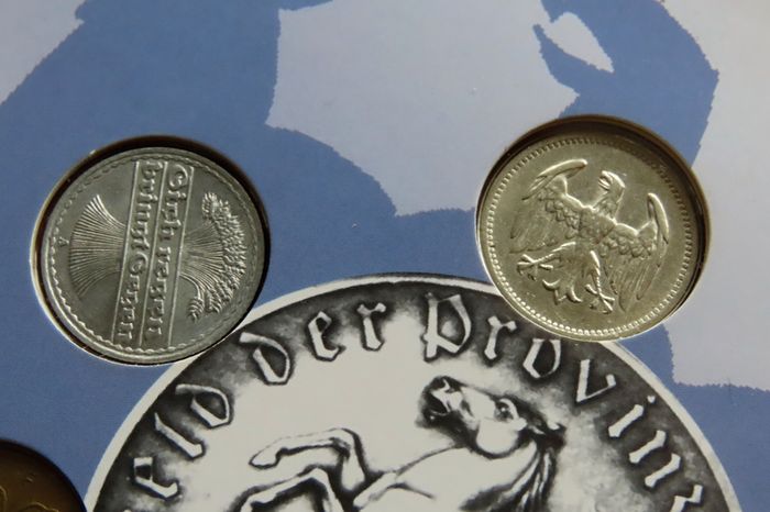 90 EURO Retail - German Silver Mark 1924 Antique coins set Weimar Republic - 1918-1933 | 89.99 euro issue price