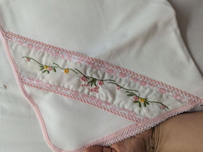 Handmade Traditional Madeira Embroidered Baby comfort  100% Cotton