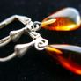 Vintage Sterling Silver Baltic Amber Dangle Earrings 1,78g Image 6