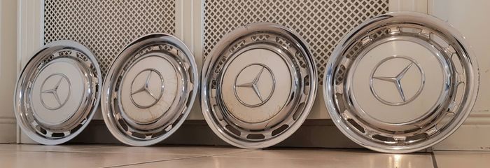 hubcaps wheel covers trims mercedes vintage chrome 14"