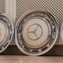 hubcaps wheel covers trims mercedes vintage chrome 14" Image 2