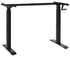 Manual Height Adjustable Standing Desk Frame Hand Crank Black