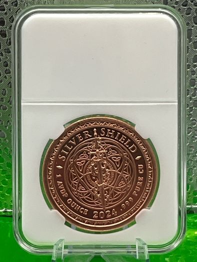 1avdp oz Fine 999 Copper Bullion Cannabis Round.
