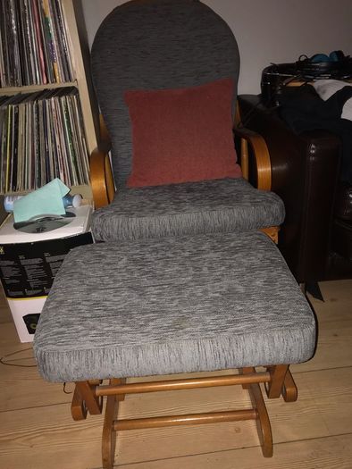 Handcrafted rocking chair and rocking foot stool