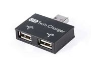 2 Ports Portable Adapter Splitter Mini USB Hub Charger for PC Laptop Macbook